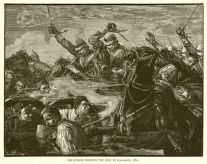 Vagterne angriber kanonerne ved Kassassin, 1882 af English School