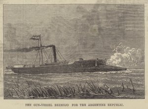 Gun-Vessel Bermejo for den argentinske republik (gravering) af English School