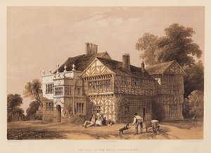 The Hall in the Wood, Lancashire (akvatint) af English School