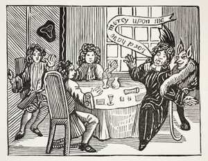 The History of Dr. John Faustus, illustration fra Chapter-books of the Eighteenth Century af John Ashton, pub. 1882 af English School