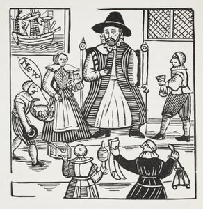 Historien om Sir Richard Whittington, tre gange overborgmester i London, illustration fra Chap-books of the Eighteenth Century af John Ashton, pub. 1882 af English School