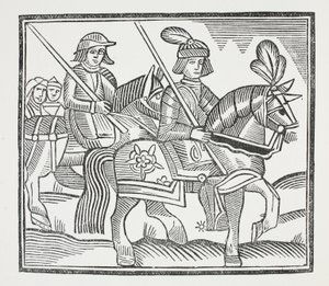 The History of the Life and Death of the Noble Knight Sir Bevis of Southampton, illustration fra Chap-books of the Eighteenth Century af John Ashton, pub. 1882 af English School