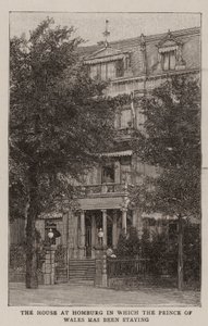 Huset i Homburg, hvor prinsen af Wales har opholdt sig (gravering) af English School