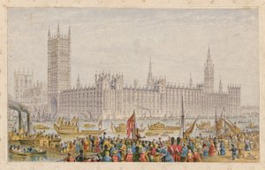 The Houses of Parliament, Palace of Westminster, London af English School