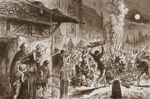 Ikonoklasterne i Basel brænder billeder og idoler, illustration fra The History of Protestantism af James Aitken Wylie (1808-1890), pub. 1878 af English School