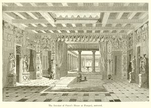 Det indre af Pansas House i Pompeji, restaureret