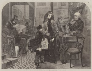 Den internationale udstilling, "Nameless and Friendless" (gravering) af English School