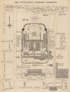 Den internationale fiskeriudstilling, London, 1883 af English School