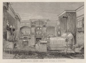 Den internationale sundhedsudstilling: Soveværelse fuldt møbleret af English School