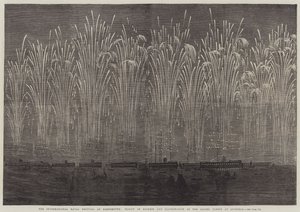 International Naval Festival i Portsmouth, Flight of Rockets og Illumination of the Allied Fleets at Spithead (gravering) af English School