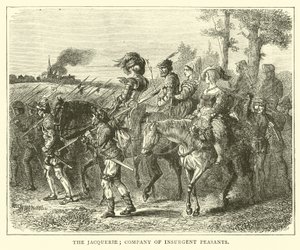 Jacquerie; selskab af oprørske bønder af English School
