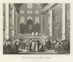 Den jødiske fest Purim, eller lod, 1712 af English School