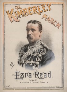 Kimberley March, nodecover med et portræt af general John French (farve litho) af English School