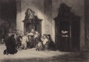 Den venlige skriftefader (litografi) af English School