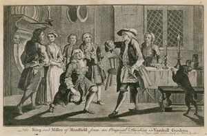 Kongen og mølleren af Mansfield fra et originalt maleri i Vauxhall Gardens, London af English School
