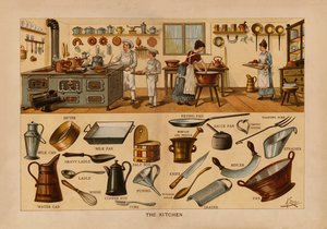 Køkkenet (farvelitografi) af English School