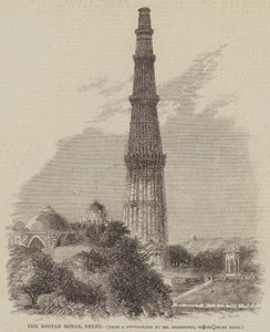 Der Kootab Minar, Delhi (Stich)