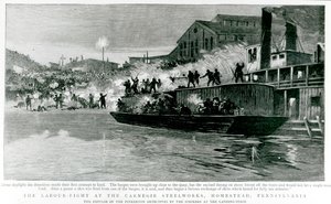 Der Arbeitskampf bei den Carnegie Steelworks, Homestead, Pennsylvania, aus 