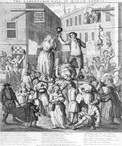 Madame Geneves beklagelige fald, 1736 af English School