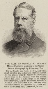 Den afdøde Sir Oswald W Brierly (gravering) af English School