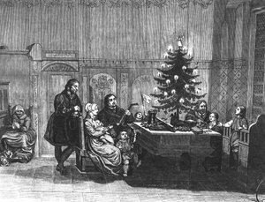 The Legend of the First Christmas Tree Candles, midten af det 18. århundrede af English School