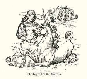 The Legend of the Unicorn (gravering) af English School