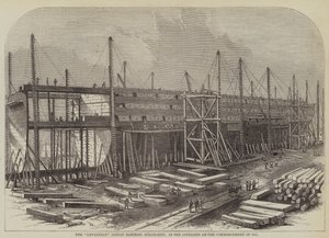 "Leviathan" (det store østlige) dampskib, som det dukkede op ved begyndelsen af 1855 (gravering) af English School
