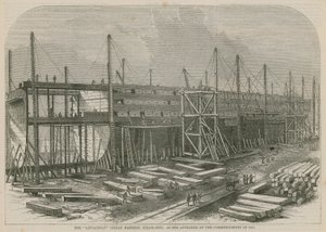 Leviathan (Great Eastern) dampskibet, som det dukkede op ved begyndelsen af 1855 af English School