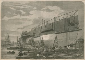 Leviathan i gården ved Millwall, London, før lanceringen