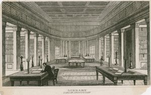 The Library of the London Institution, Finsbury Circus, London af English School