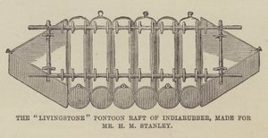 "Livingstone" pontonflåden af Indiagummi, lavet til hr. HM Stanley (gravering) af English School