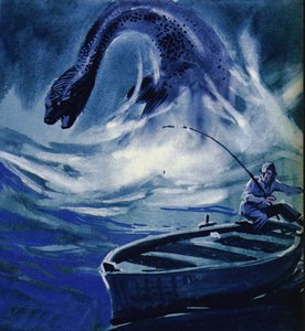 Loch Ness-monstret angriber en fisker
