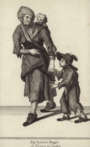 The London Beggar (gravering) af English School