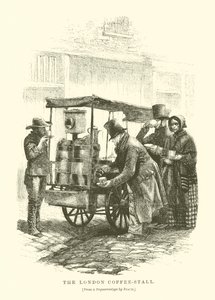 The London Coffee-Stall (gravering) af English School
