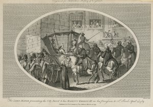Overborgmesteren overrækker Bysværdet til Hans Majestæt George III af English School