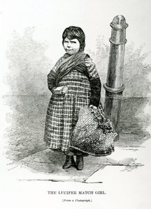 Lucifer Match Girl, ca. 1840 af English School