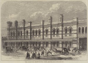 Ludgate-Hill Station i London, Chatham og Dover Railway (gravering) af English School