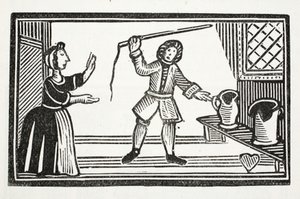The Mad Pranks of Tom Tram, illustration fra Chap-books of the Eighteenth Century af John Ashton, pub. 1882 af English School