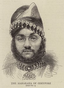 Maharanaen af Odeypore (kobberstik) af English School