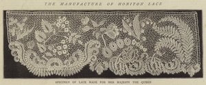 Fremstillingen af Honiton Lace (gravering) af English School