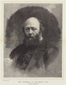 Markisen af Salisbury, KG, premierminister (gravering) af English School