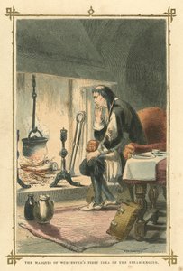 Markisen af Worcesters første idé om dampmotoren (farve litho) af English School