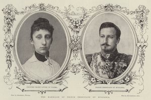 Prins Ferdinand af Bulgariens ægteskab (gravering) af English School