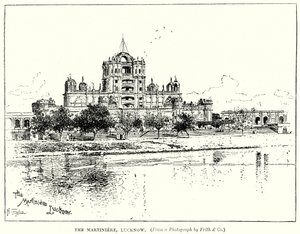 The Martiniere, Lucknow (kobberstik) af English School