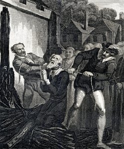 William Tyndales martyrium af English School