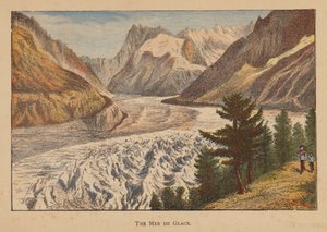 Mer de Glace (farvelitografi) af English School