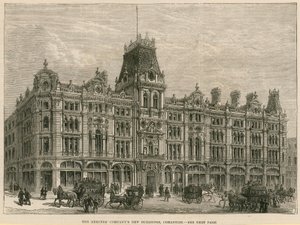 The Mercers Company nye bygninger, Cheapside, London af English School