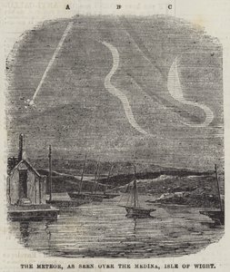 Meteoren, set over Medinaen, Isle of Wight (gravering) af English School