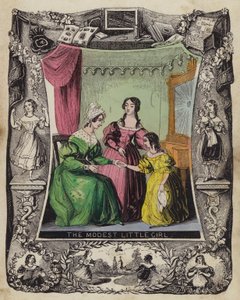 Den beskedne lille pige (farvet gravering) af English School