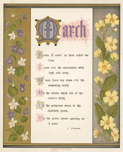 Månederne: marts (farve litho) af English School